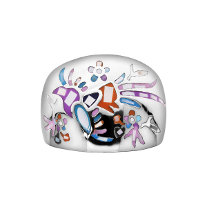 BAGUE ACIER STELLA MIA  FLEUR RÉSINE ET NACRE