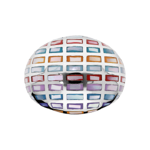 BAGUE ACIER STELLA MIA RÉSINE MULTI COULEUR ET NACRE
