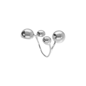 BAGUE ACIER  RÉGLABLE 4 BOULES