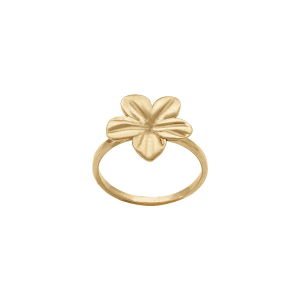 BAGUE ACIER DORÉ FLEUR