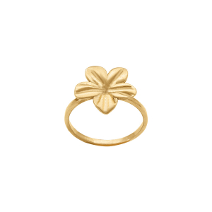 BAGUE ACIER DORÉ FLEUR