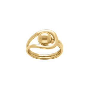 BAGUE ACIER DORÉ AVEC BOULE