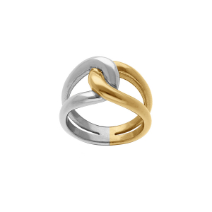 BAGUE ACIER BICOLORE ENTRELACÉE