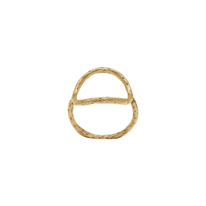 BAGUE ACIER DORÉ CERCLE MARTELÉ