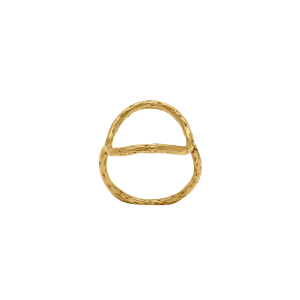 BAGUE ACIER DORÉ CERCLE MARTELÉ