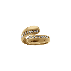 BAGUE ACIER DORÉ OUVERTE OXYDES BLANCS