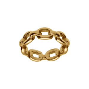 BAGUE ACIER DORÉ JAUNE MAILLES ENTRELACÉES