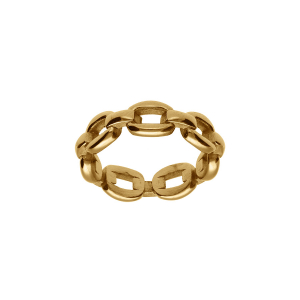 BAGUE ACIER DORÉ JAUNE MAILLES ENTRELACÉES