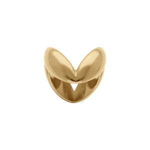 BAGUE ACIER DORÉ  FORME V