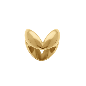 BAGUE ACIER DORÉ  FORME V