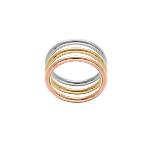BAGUE ACIER BICOLORE 3 ANNEAUX
