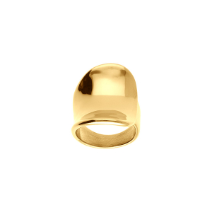 BAGUE ACIER DORÉ INCURVÉE