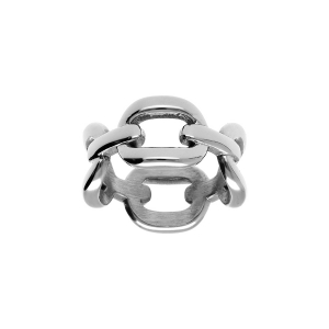 BAGUE ACIER MAILLES ENTRELACÉES 11MM