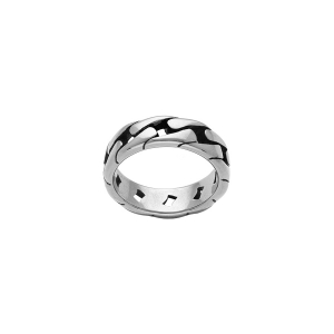 BAGUE ACIER PATINÉE MAILLE