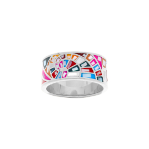 BAGUE ACIER STELLA MIA 10MM RÉSINE MULTI COULEUR