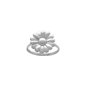 BAGUE ACIER FLEUR 16MM