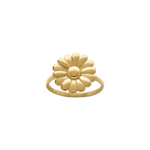 BAGUE ACIER DORÉ FLEUR