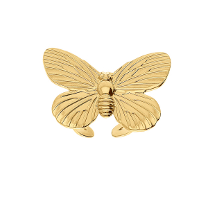 BAGUE ACIER DORÉ JAUNE PAPILLON RÉGLABLE