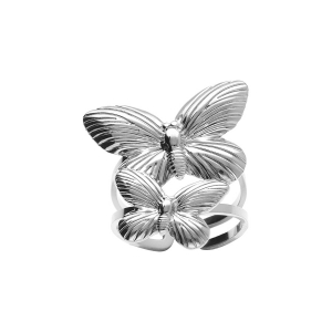 BAGUE ACIER PAPILLON DOUBLE RÉGLABLE