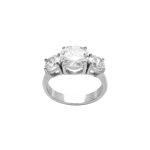 BAGUE ACIER  3 OXYDES BLANCS SERTIS