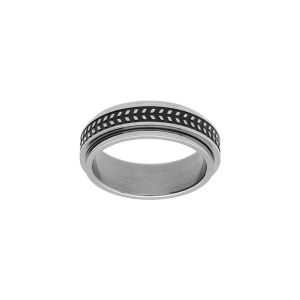 BAGUE ACIER PATINÉE ANTI STRESS MOTIF CHEVRONS