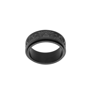 BAGUE ACIER PVD NOIR ANTI STRESS OEIL DE LA PROVIDENCE