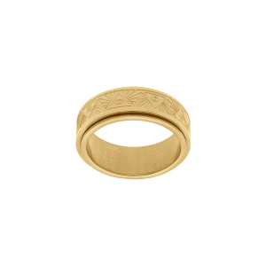 BAGUE ACIER DORÉ ANTI STRESS MOTIF