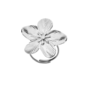 BAGUE ACIER FLEUR 30MM