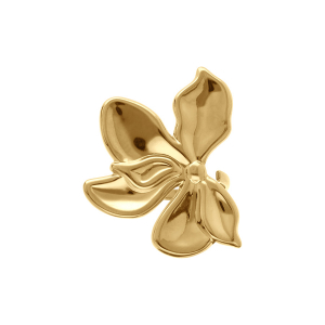 BAGUE ACIER DORÉ FLEUR 40MM  AJUSTABLE