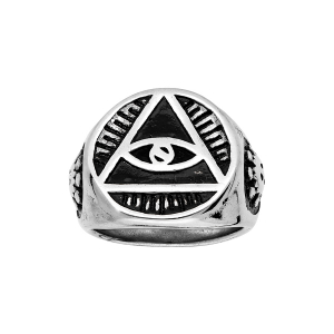 BAGUE ACIER RONDE MOTIF ILUMINATI