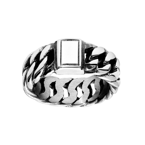 BAGUE ACIER MAILLE GOURMETTE