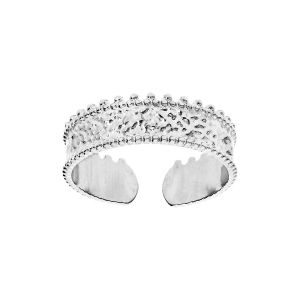 BAGUE ACIER RÉGLABLE RUBAN MARTELÉ
