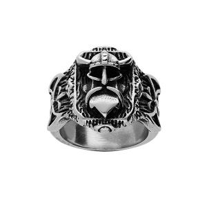 BAGUE ACIER CASQUE VIKING