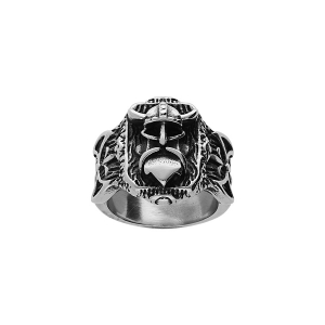 BAGUE ACIER CASQUE VIKING