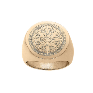 BAGUE ACIER ET PVD DORÉ RONDE GLOBE TROTTER