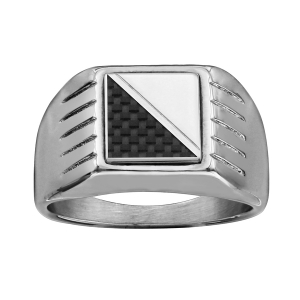 CHEVALIERE ACIER PLATEAU CARRÉ SATINE ET CARBONE SUR DEMI PLATEAU