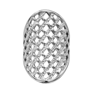 BAGUE ACIER QUADRILLAGE ET GRANITE