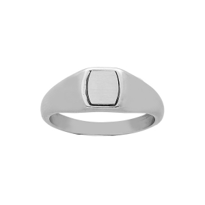 CHEVALIERE ACIER FORME PETITE TONNEAU 7 X 6MM SATINE