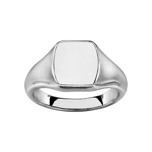 CHEVALIERE ACIER FORME TONNEAU 10*10MM SATINE