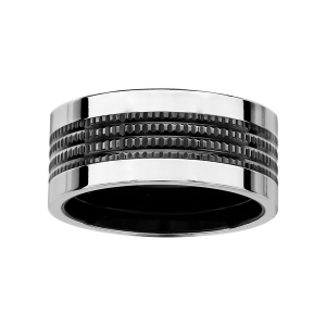 ALLIANCE ACIER ET PVD NOIR QUADRILLAGE