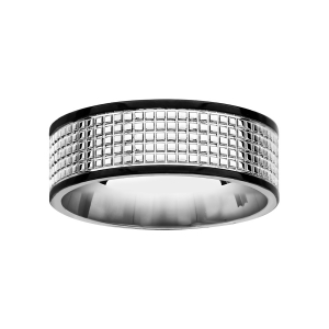 ALLIANCE ACIER ET PVD NOIR QUADRILLAGE