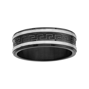 ALLIANCE ACIER ET PVD NOIR MOTIF