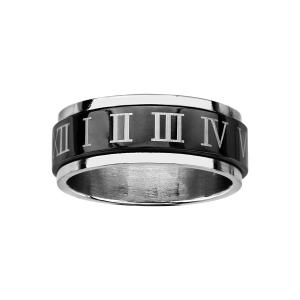 ALLIANCE ACIER ET PVD NOIR ANTI STRESS AVEC CHIFFRES ROMAIN