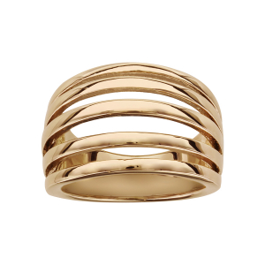 BAGUE ACIER 5 ANNEAUX PVD DORÉ