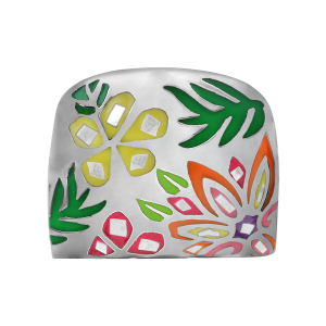 BAGUE ACIER ET NACRE  STELLA MIA ORANGE