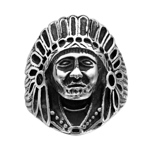 BAGUE ACIER TETE INDIEN