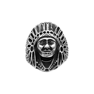 BAGUE ACIER TETE INDIEN
