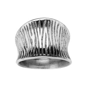 BAGUE ACIER INCURVEE RAINURÉE