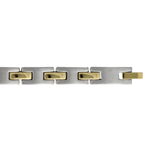 BRACELET ACIER BICOLORE 21CM REGLABLE