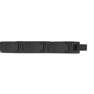 BRACELET ACIER PVD NOIR LARGEUR 8MM  21,5CM REGLABLE